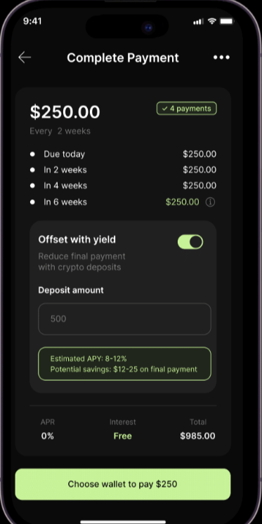 Step 3: Installments & Yield